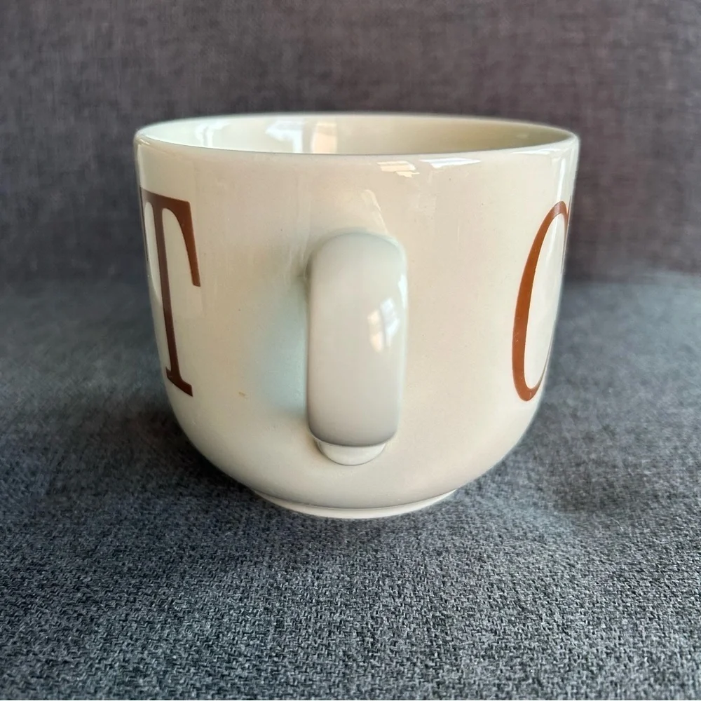 “CHOCOLAT” Coffee Mug, Ivory, Cream, Tan, Brown, 16 oz